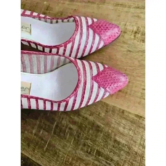 Vintage Cleo Bottier Made In Italy Crocidile Pumps Pink Size 38 1/2 - Picture 5 of 16